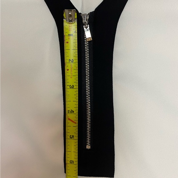 BCX Blouse Light Weight Sheer Partial Zip Blouse Top Shirt Size Small White - Picture 15 of 16